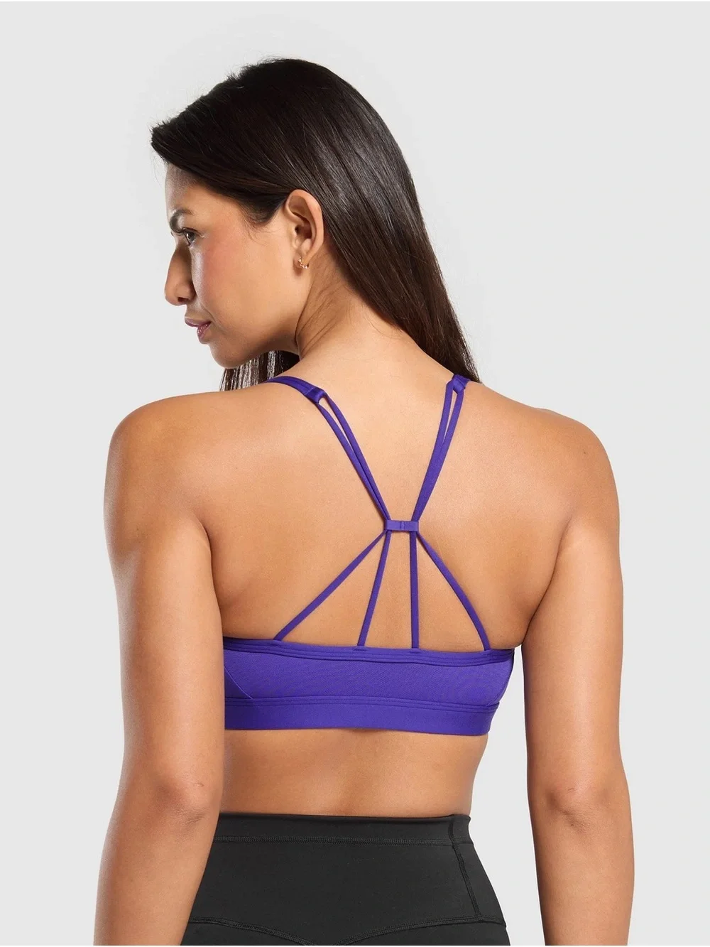 Gymshark Ruched Strappy Sports Bra - Cobalt Purple